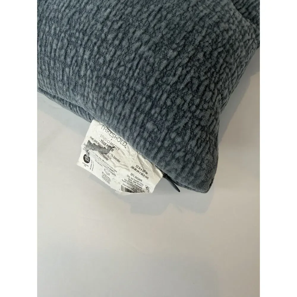 Lumbar Textured Velvet Medium Blue Threshold Designed With Studio McGee,